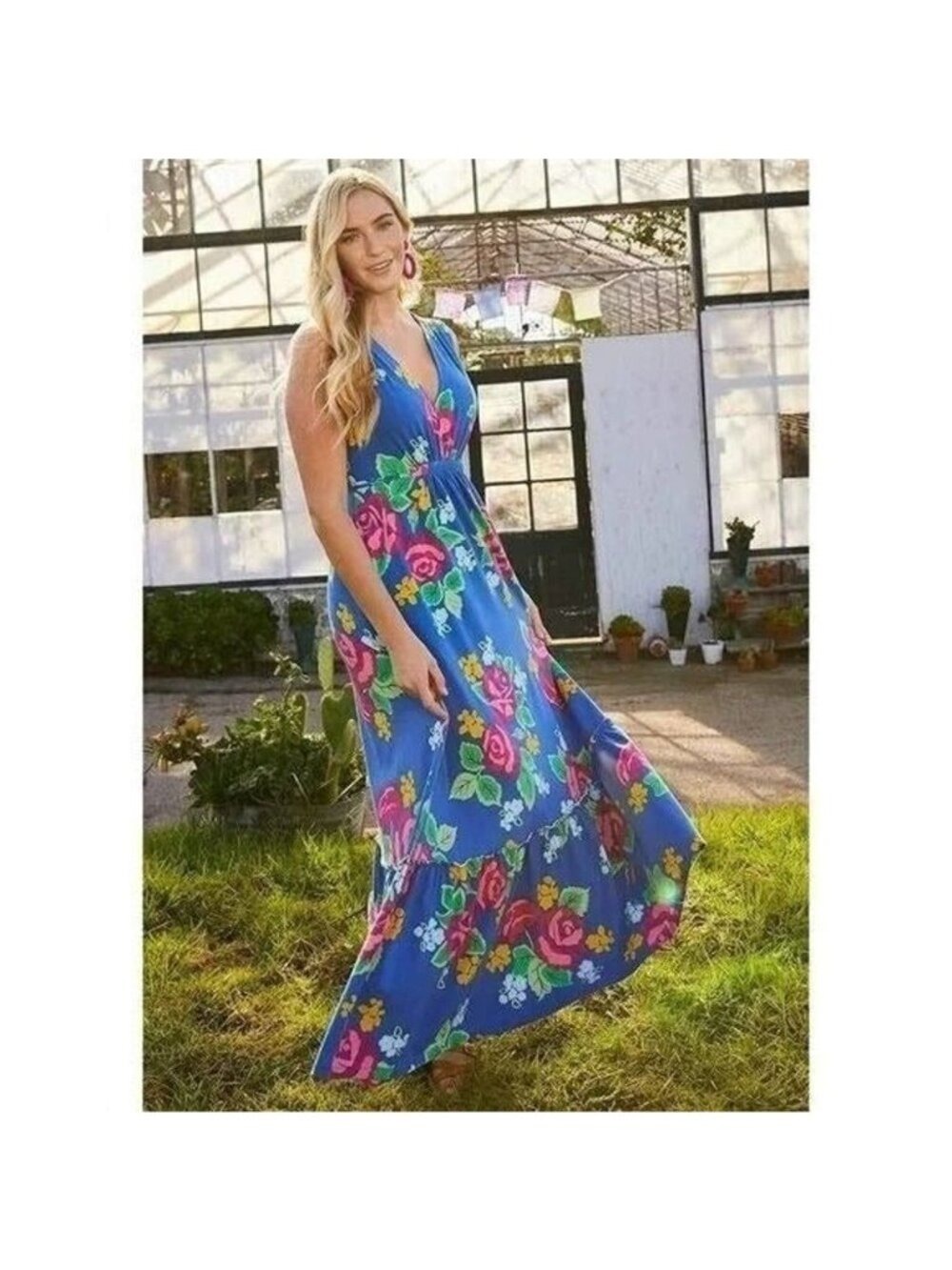Matilda Jane Brilliant Daydream Dream Weaver Blue Floral Maxi Dress Small